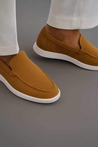 Mustard Suede Loafers Ecowears Store