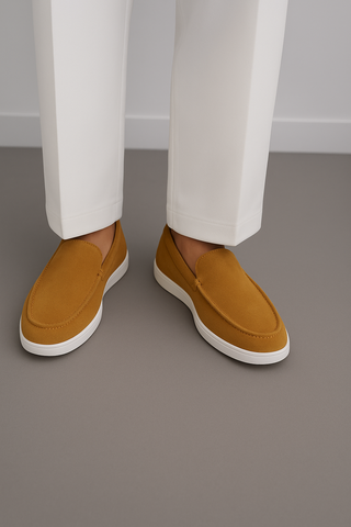 Mustard Suede Loafers Ecowears Store