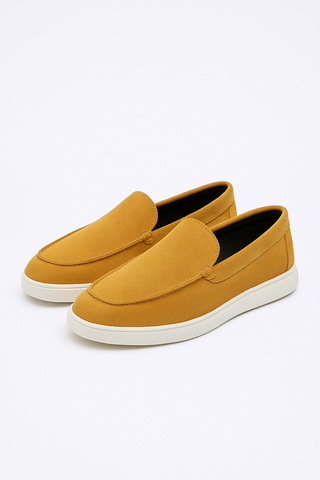 Mustard Suede Loafers Ecowears Store