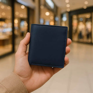 Navy Blue Leather Wallet – Modern Elegance with Everyday Function Ecowears Store Boys