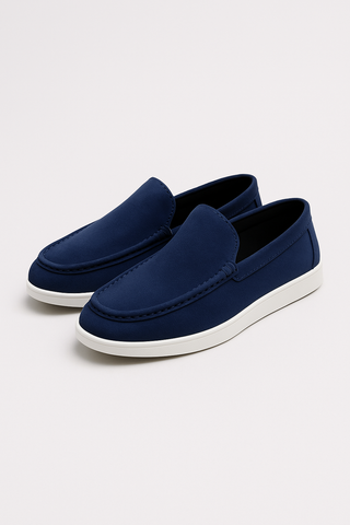 Navy Blue Suede Loafers Ecowears Store
