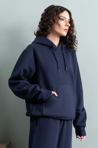 Navy Fleece Essential Hoodie Ecowears Store