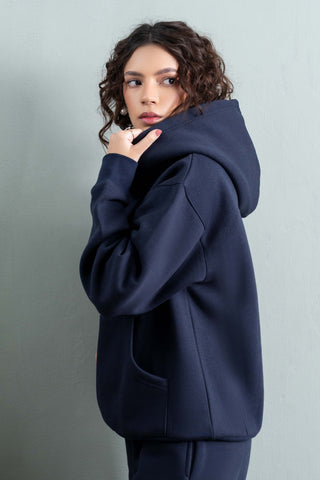 Navy Fleece Essential Hoodie Ecowears Store