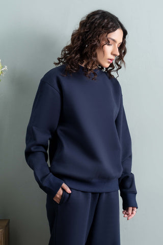 Navy Relaxed Fit Sweatshirt Ecowears Store