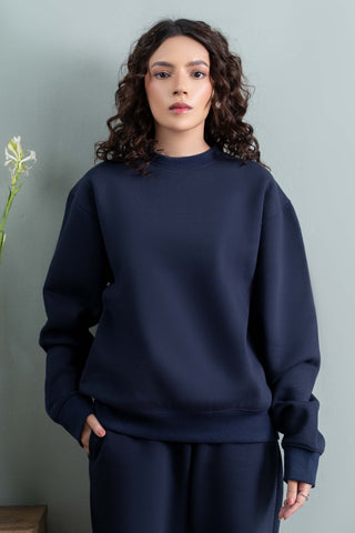Navy Relaxed Fit Sweatshirt Ecowears Store