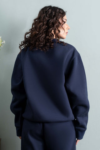 Navy Relaxed Fit Sweatshirt Ecowears Store