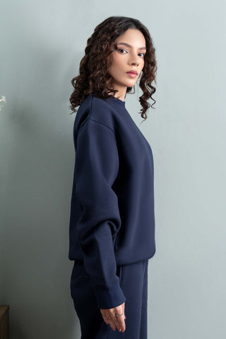 Navy Relaxed Fit Sweatshirt Ecowears Store