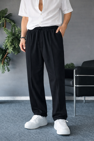 Noir Relaxed-Fit Trousers - Black Ecowears.pk Men's Trousers