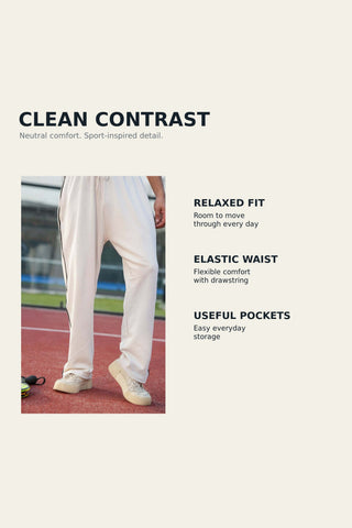 Men's Off-White Lined Relaxed-Fit Trouser Ecowears.pk