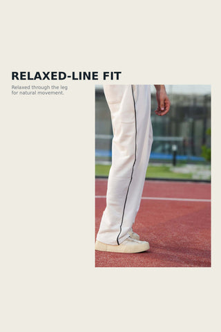 Men's Off-White Lined Relaxed-Fit Trouser Ecowears.pk