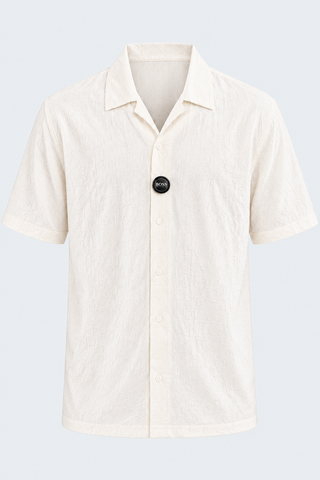 Off-White Short-Sleeve Resort Shirt — front studio product image
