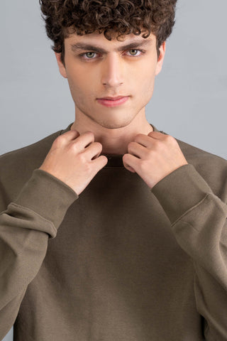 Olive Crewneck Sweatshirt Ecowears Store