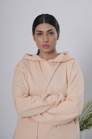 Peach Solid Hoodie Ecowears Store