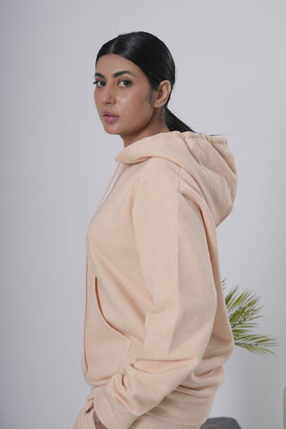 Peach Solid Hoodie Ecowears Store