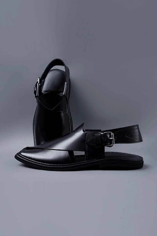 Premium Black Charsadda Chappal with Sleek Modern Ecowears Store