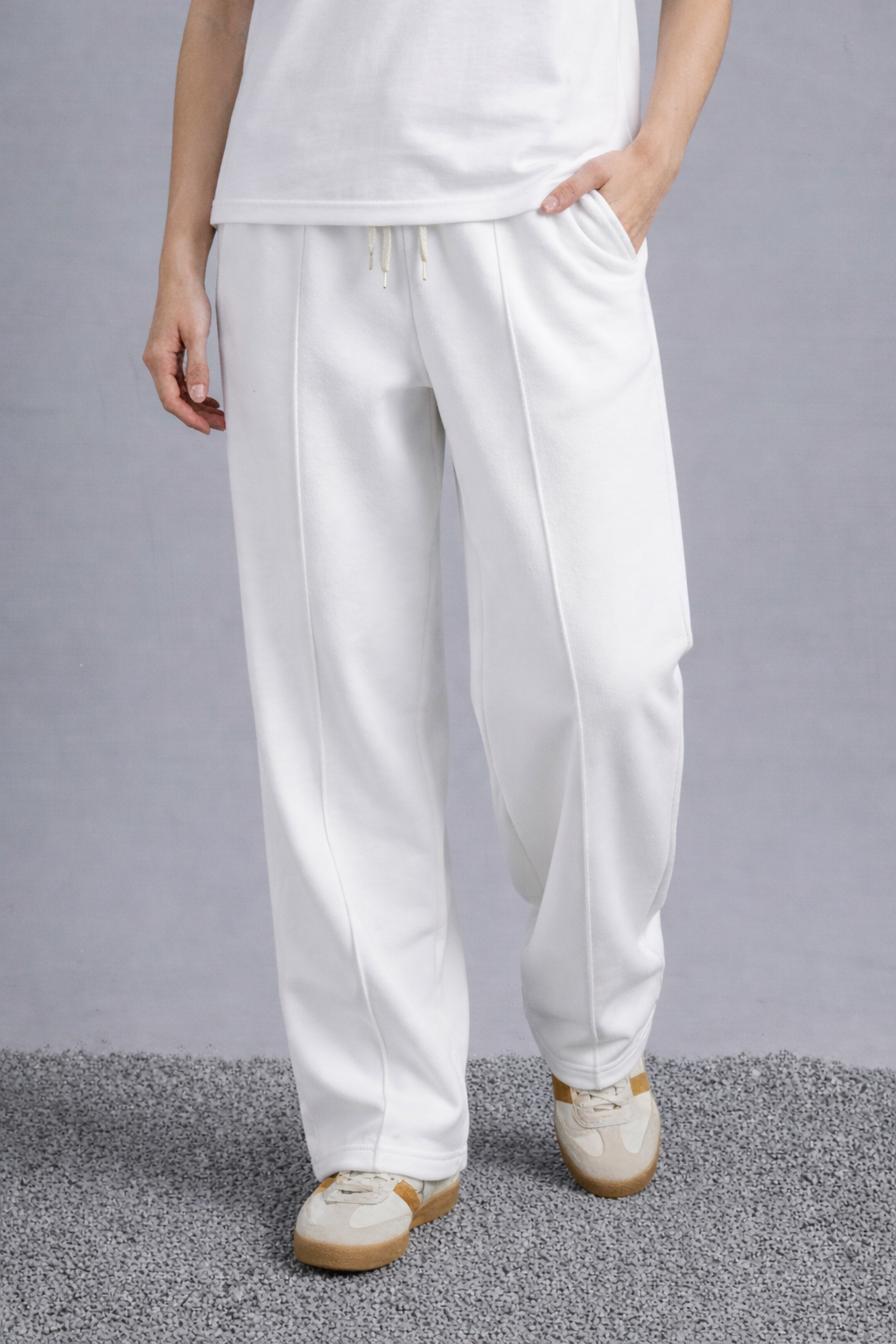 
                          Premium White Relaxed Fit Trouser Ecowears Store
                        