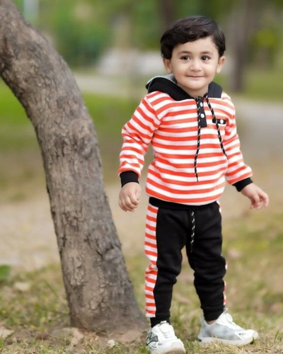 Winter Striped Hoodie Suit
