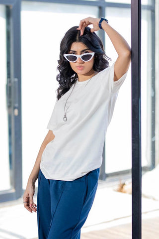 Royal Wave Wide-Leg Trousers - Dark Blue Ecowears Store