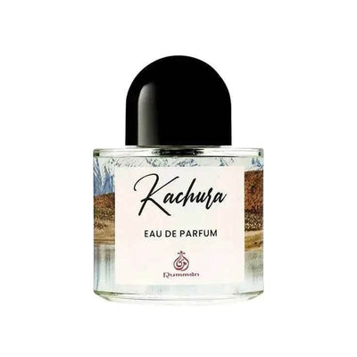 Kachura inspired perfume bottle featuring a scenic label design representing floral and fresh notes