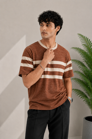 Rust Classic Stripe Tee Ecowears Store