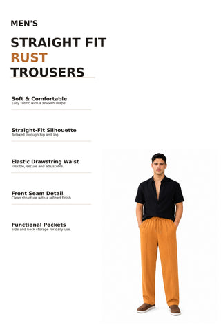 Rust Straight-Fit Trousers Ecowears Store