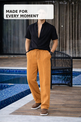 Rust Straight-Fit Trousers Ecowears Store