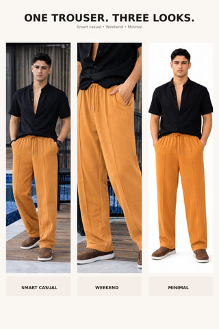 Rust Straight-Fit Trousers Ecowears Store