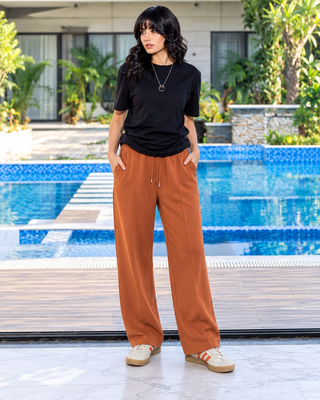 Relaxed Straight-Fit Trousers - Rust Ecowears Store