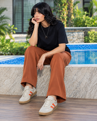 Relaxed Straight-Fit Trousers - Rust Ecowears Store