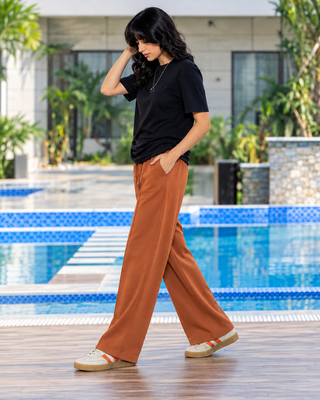 Relaxed Straight-Fit Trousers - Rust Ecowears Store