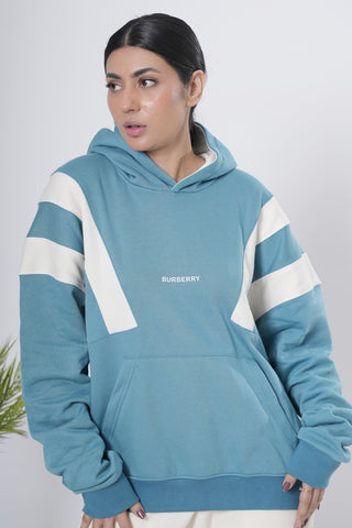 Sky Blue & Off-White Block Hoodie Ecowears Store