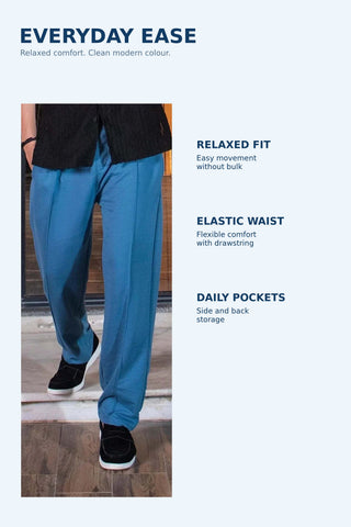 Sky Blue Relaxed Fit Trousers Ecowears Store