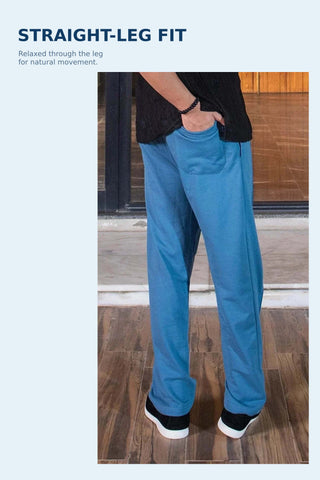 Sky Blue Relaxed Fit Trousers Ecowears Store