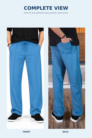 Sky Blue Relaxed Fit Trousers Ecowears Store