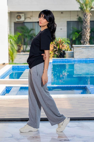 Slate Drift Drawstring Trousers- Light Grey Ecowears Store