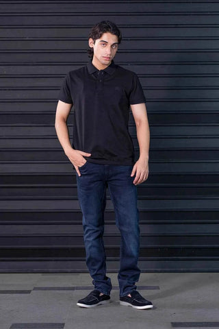 Solid Black Polo Shirt for Men Ecowears Store