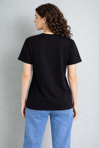 Taste the Sun Graphic Tee – Women's Black Cotton Statement T-Shirt Ecowears Store