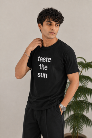 Taste The Sun T-Shirt - Regular Fit Black Tee for Ultimate Everyday Comfort and Style Ecowear Store Shirt