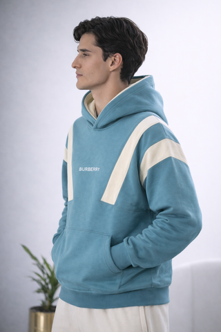 Teal Contrast Panel Hoodie Ecowears Store