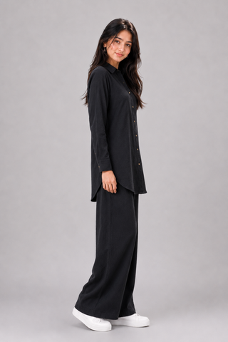 Textured Black Co-ord Set Ecowears Store