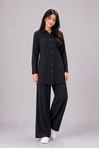 Textured Black Co-ord Set Ecowears Store