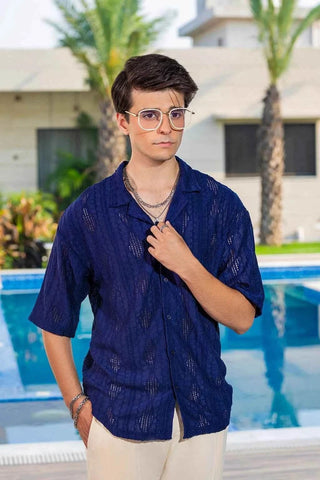 Twilight Escape Eyelet Shirt - Blue Ecowears Store