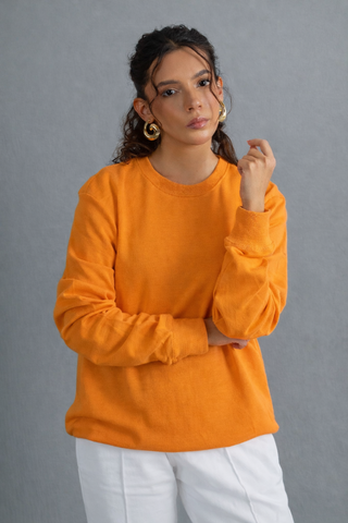 Vibrant Orange Crew Sweatshirt Ecowears Store