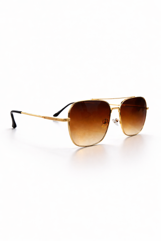 Vintage Square Aviators – Gold & Amber Gradient Ecowears.pk