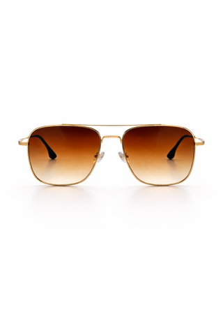 Vintage Square Aviators – Gold & Amber Gradient Ecowears.pk