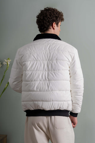 White Puffer Bomber Jacket Ecowears Store