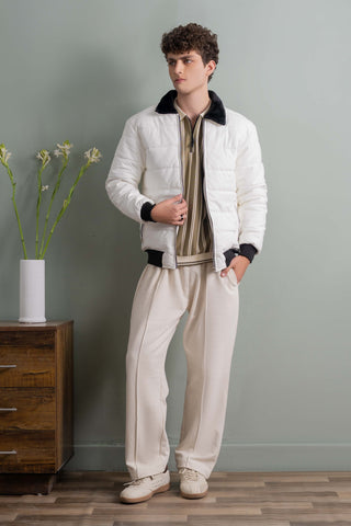 White Puffer Bomber Jacket Ecowears Store