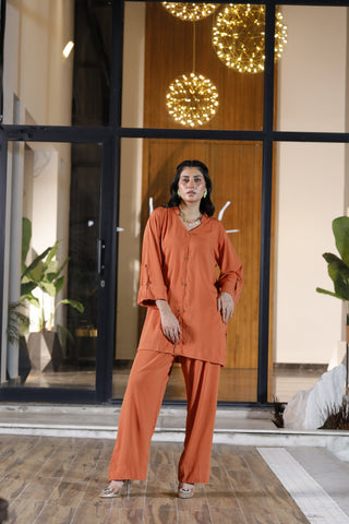 Women’s Rust Orange Co-Ord Set Ecowears Store