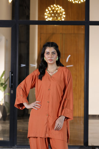 Women’s Rust Orange Co-Ord Set Ecowears Store