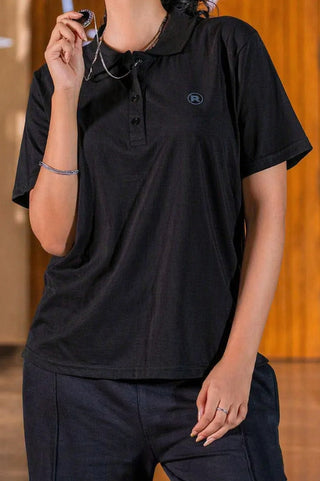 Essential Black Polo – Relaxed Fit Ecowears Store
